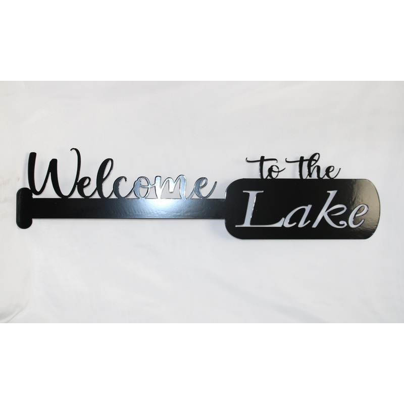 Welcome to the Lake Paddle Metal Wall Art 36" x 9.5"