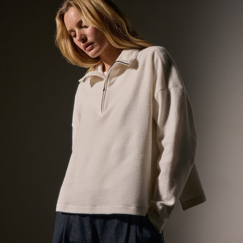 Brushed Thermal Half Zip - Oyster