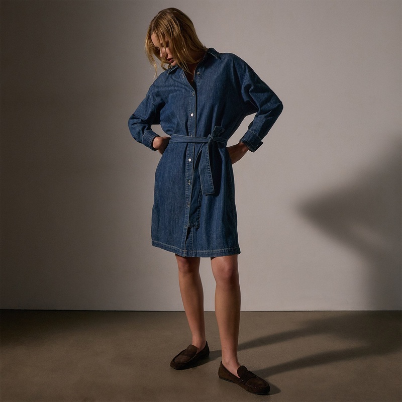 Denim Shirt Dress - Medium Wash