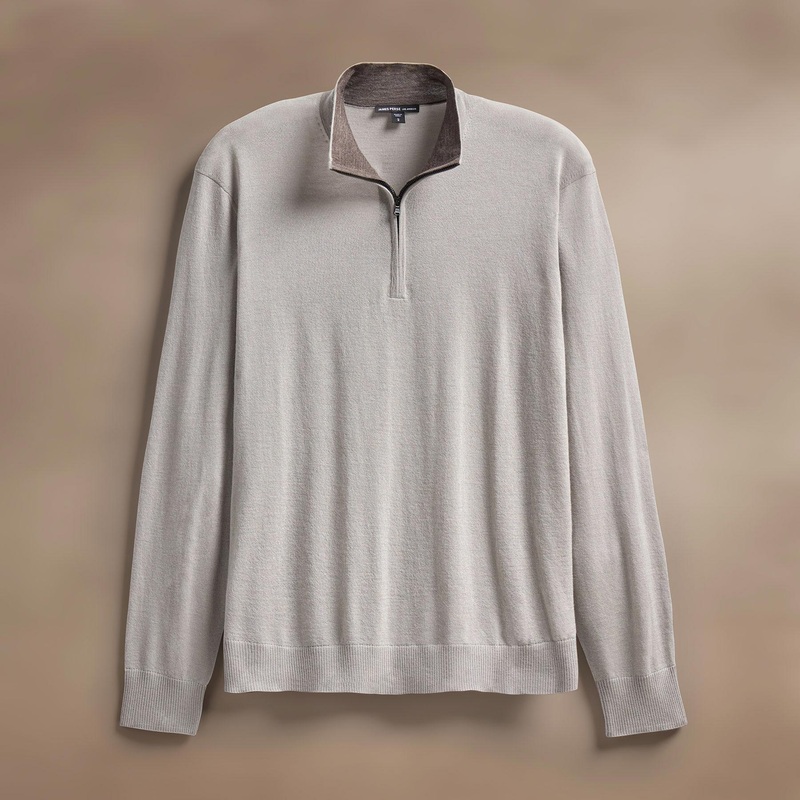 Ultrafine Cashmere Half Zip - Concrete