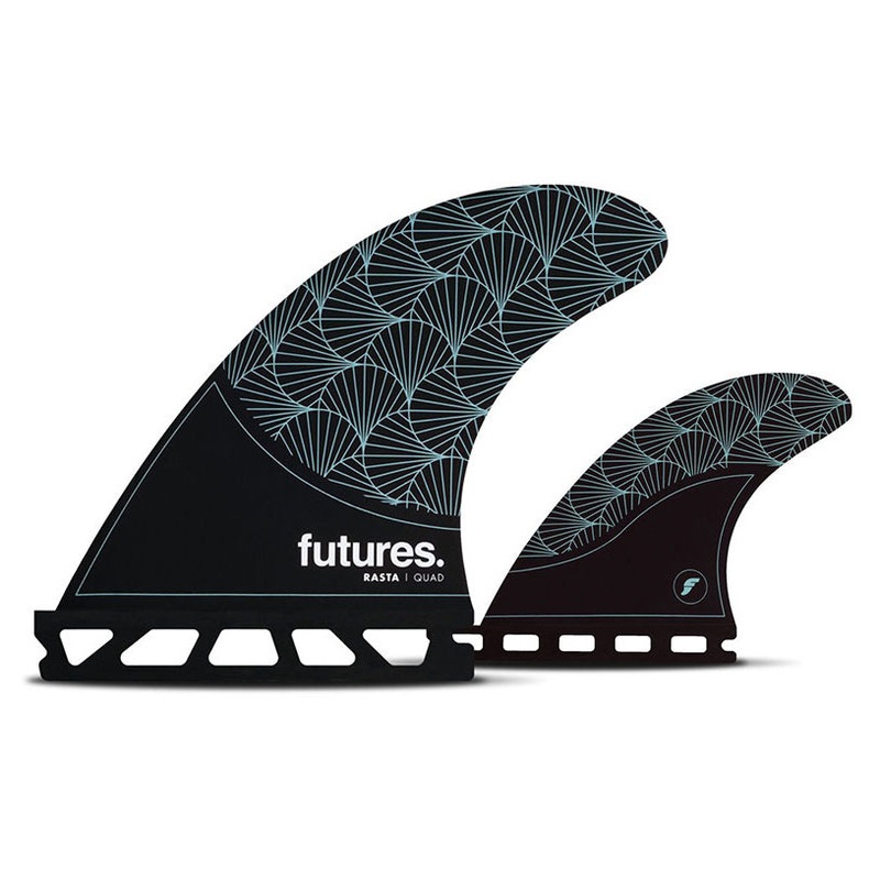 Futures Fins Rasta Honeycomb Quad Fin Set - Black/Teal