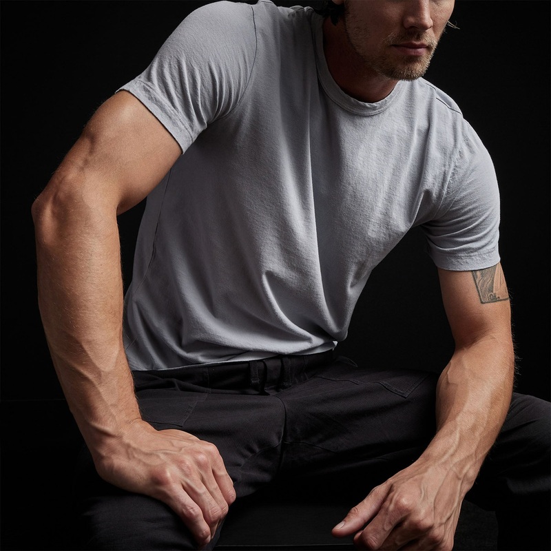 Short Sleeve Crew Neck - Blue Fog Pigment