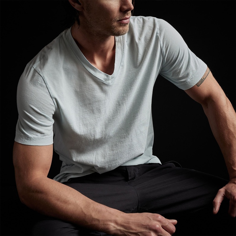 Short Sleeve V Neck - Ocean Spray Pigment