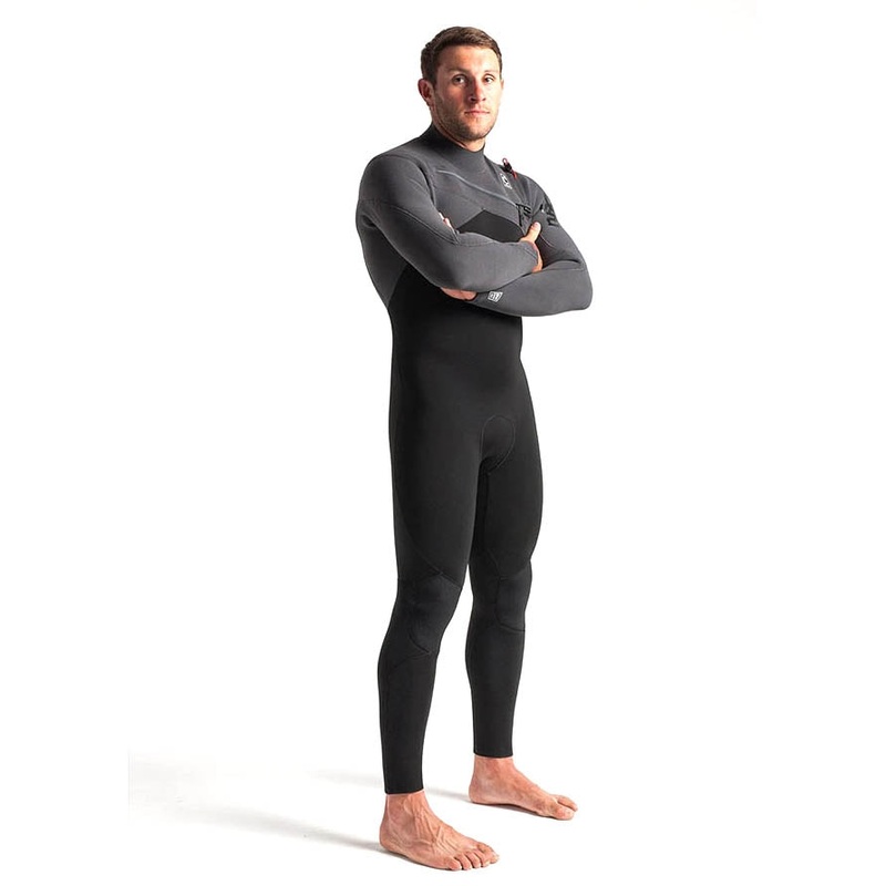 C-Skins Rewired 5/4mm Chest Zip Wetsuit - Black/Charcoal/Diamond/Red