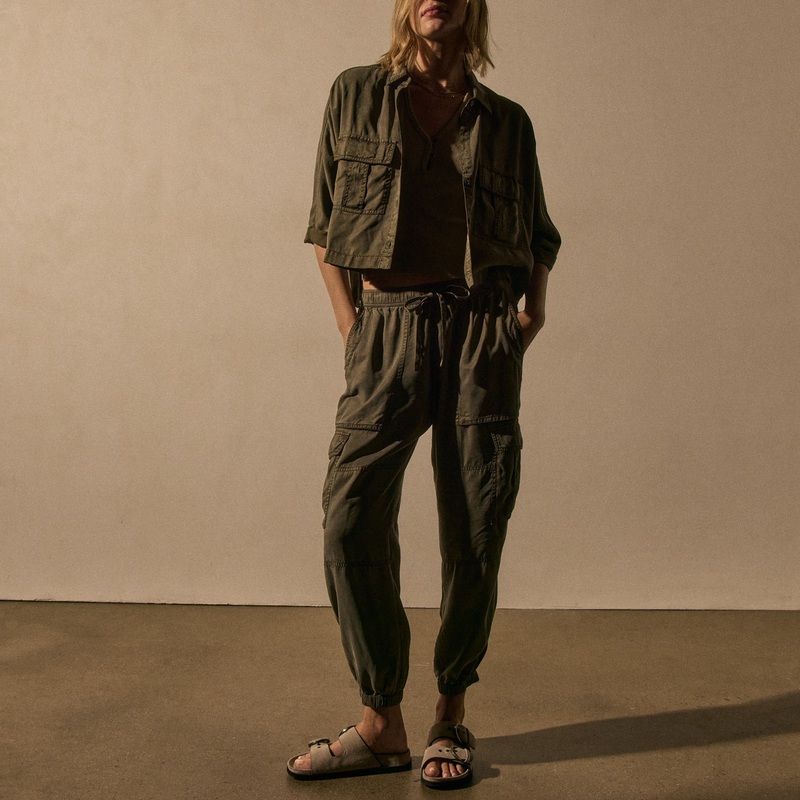 Soft Fluid Cargo Pant - Birch Pigment
