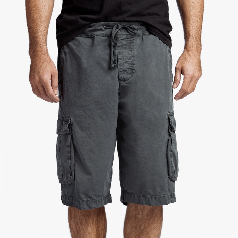 Stretch Poplin Cargo Short - Carbon Pigment