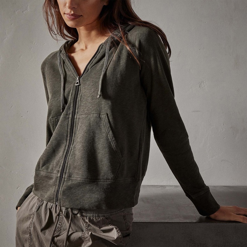 Vintage French Terry Zip Up Hoodie - Tent Pigment