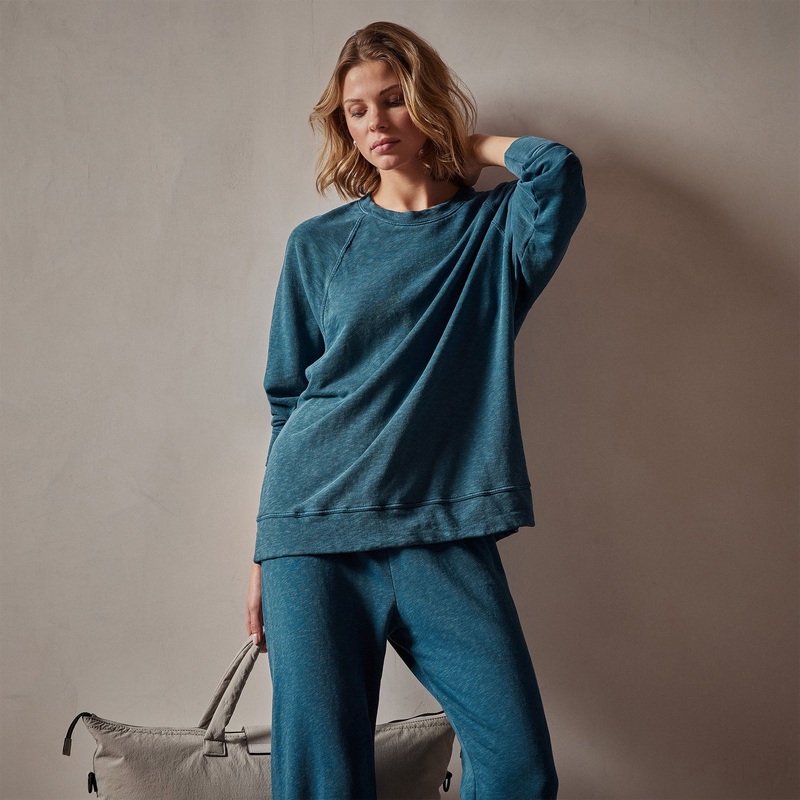 Vintage French Terry Relaxed Sweatshirt - Teal Pigment