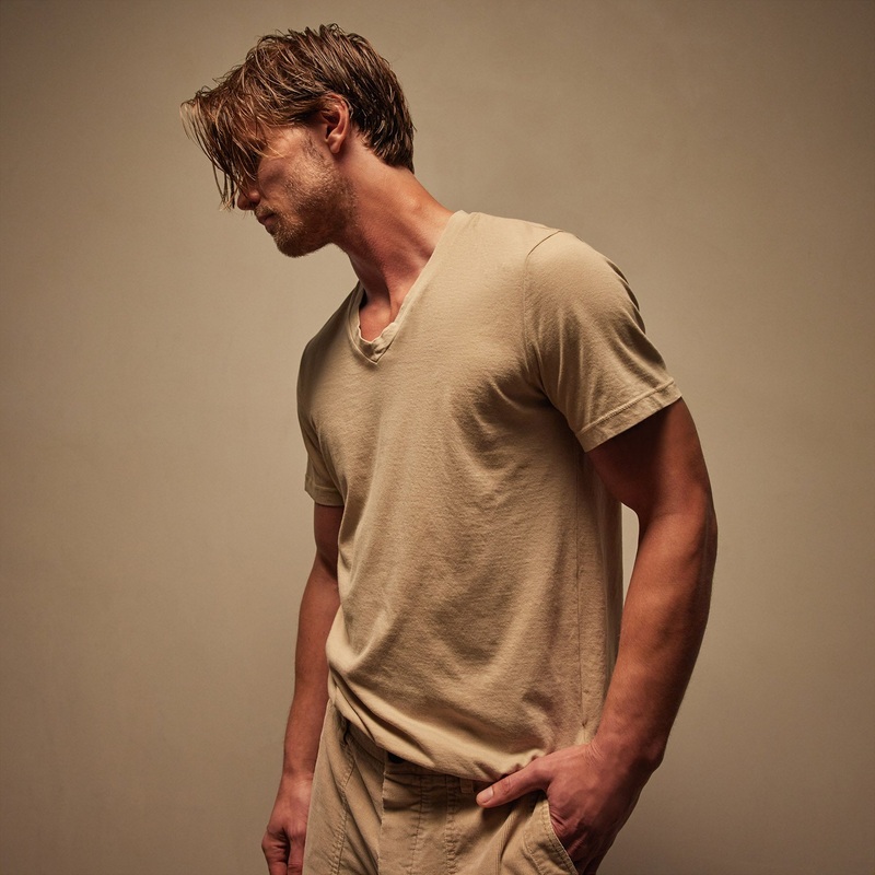 Short Sleeve V Neck - Sand Dune Pigment