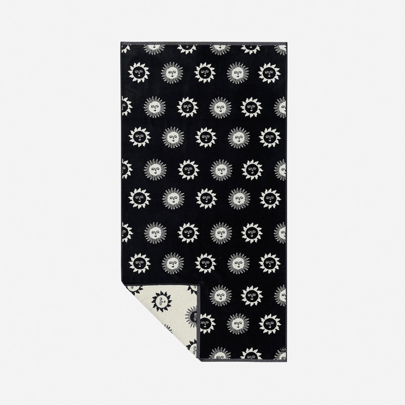 Slowtide Sunburn Premium Woven Towel-Black
