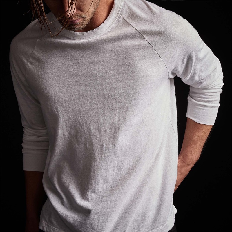 Soft Slub Jersey Raglan Shirt - White