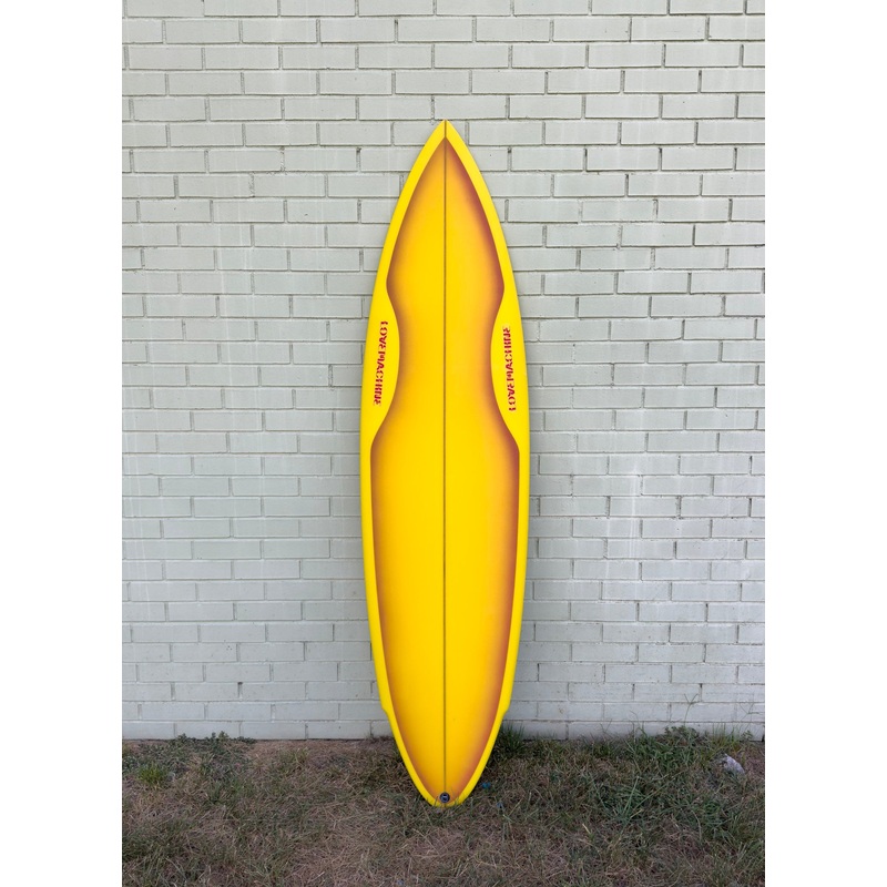 6'4" Lovemachine Surfboards TWRP - Yellow/Spray Deck