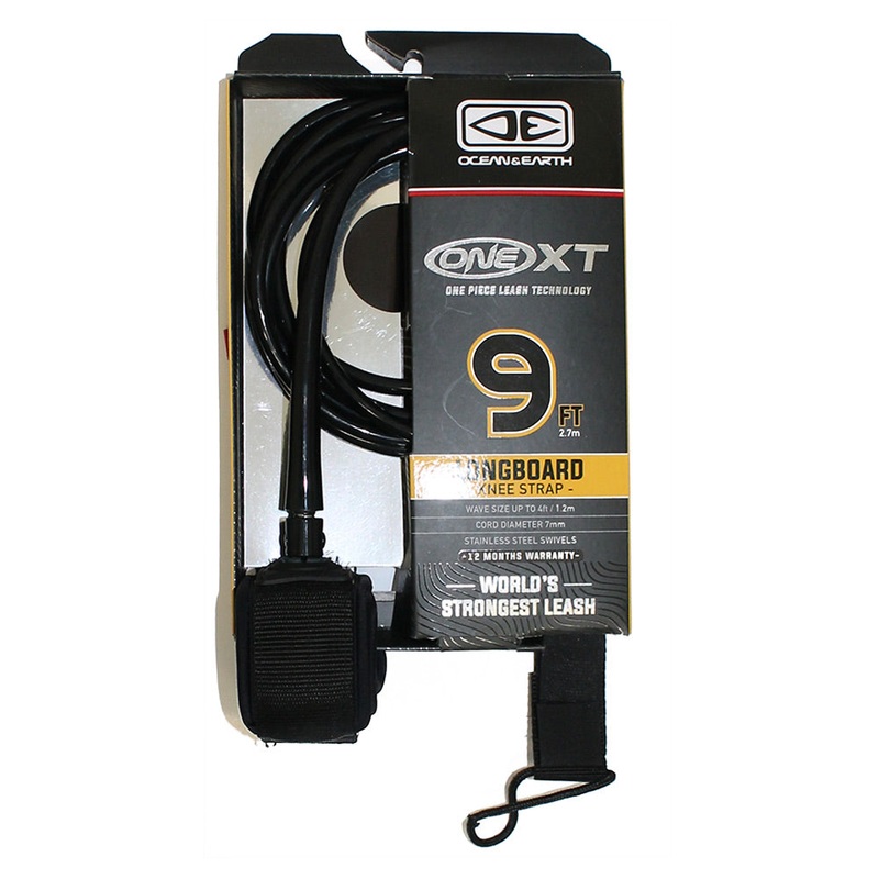 Ocean And Earth Premium One-XT Longboard Knee Leash - 9ft Black