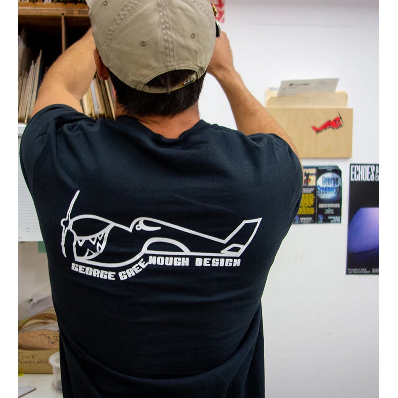 TRUE AMES GREENOUGH ARIPLANE LOGO T-SHIRT - BLACK