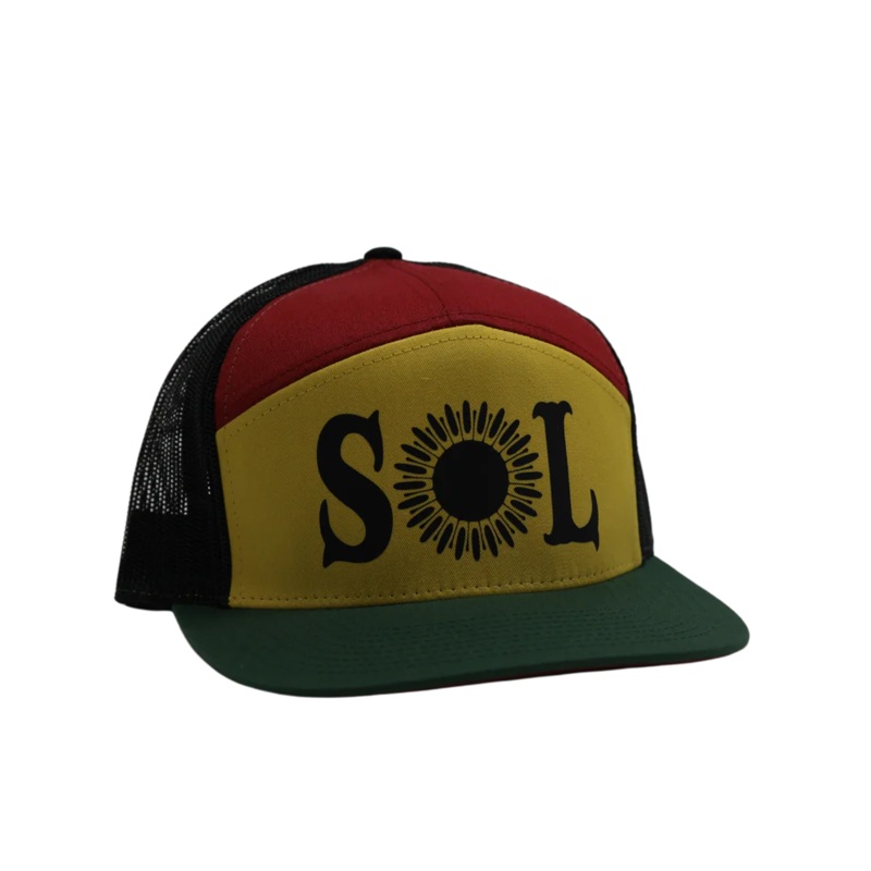 SOL Logo 7 Panel Rasta Hat