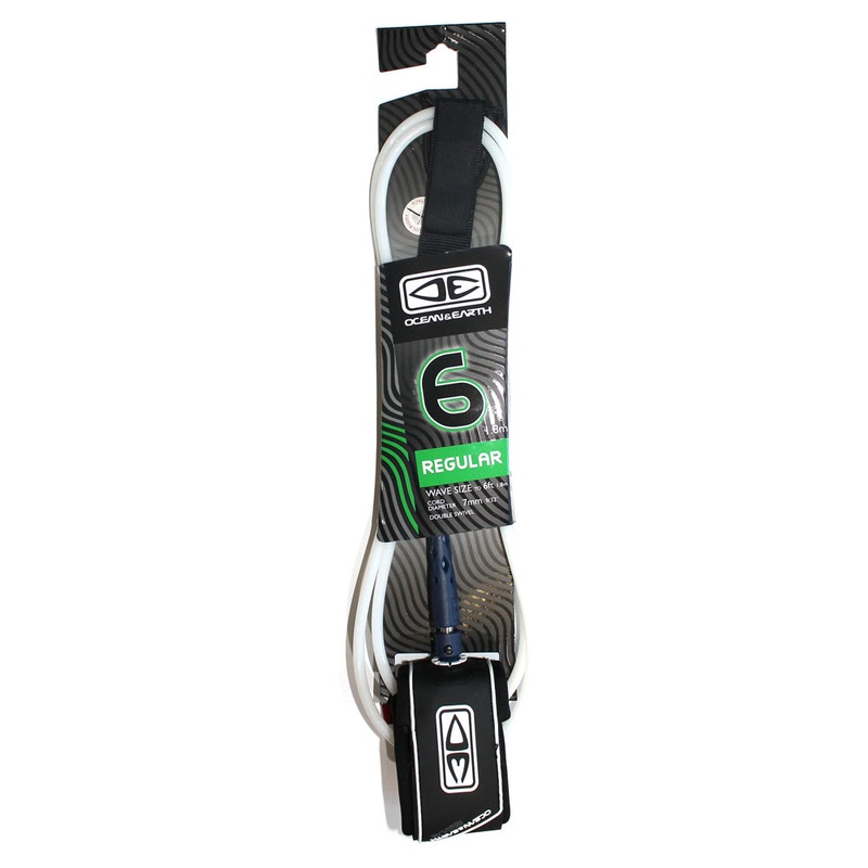 Ocean & Earth Regular Moulded Leash 6ft - White