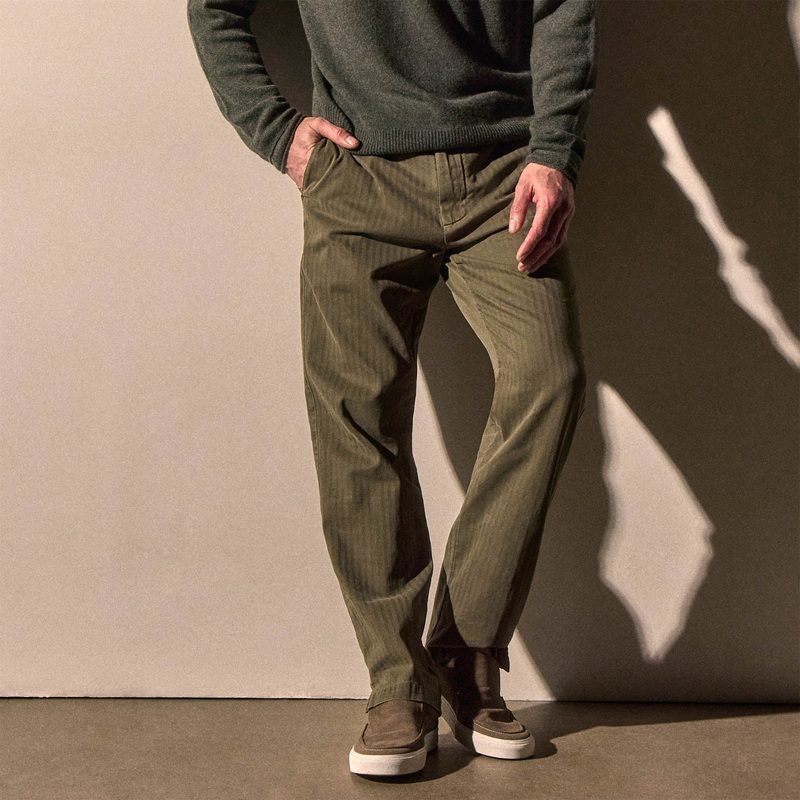 Herringbone Twill Trouser - Birch Pigment