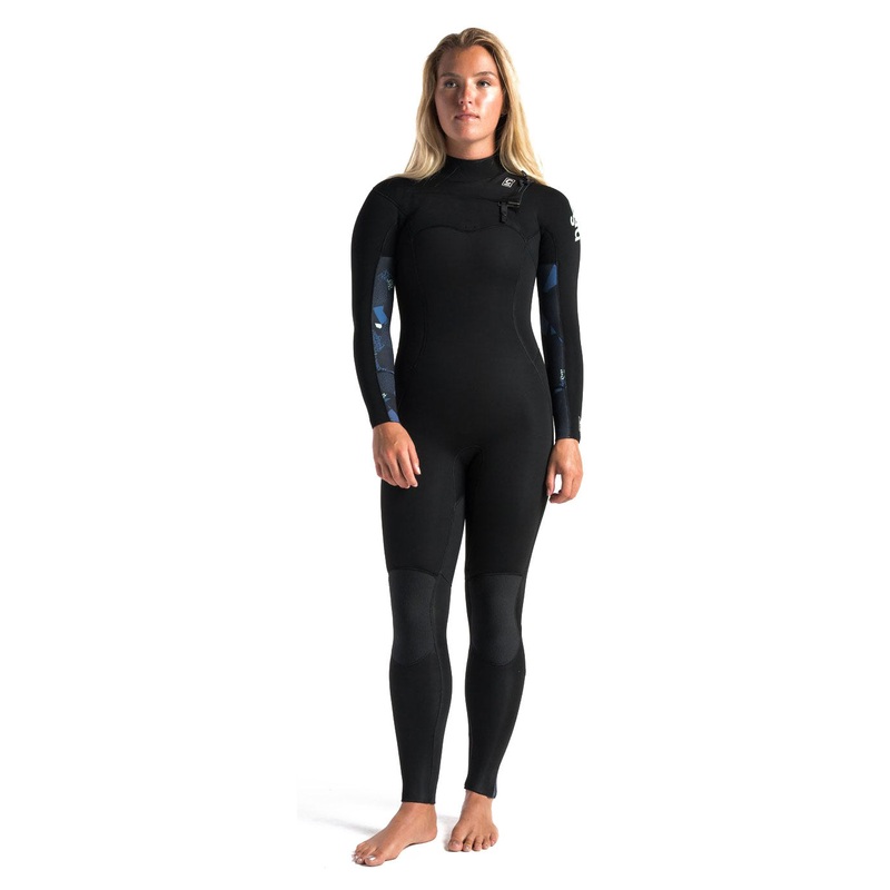 C-Skins Women's Solace 4/3mm Chest Zip Wetsuit - Raven/Unity/Green Ash