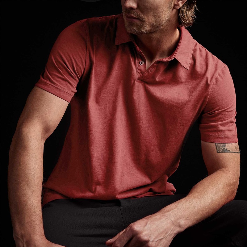 Sueded Jersey Polo - Fire Brick Pigment