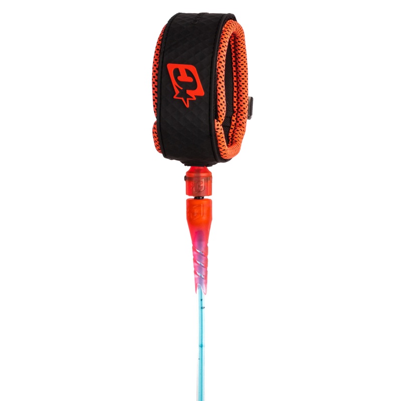 Creatures Comp Leash-Fluro Blue Speckle Fluro Red Black-6'0"