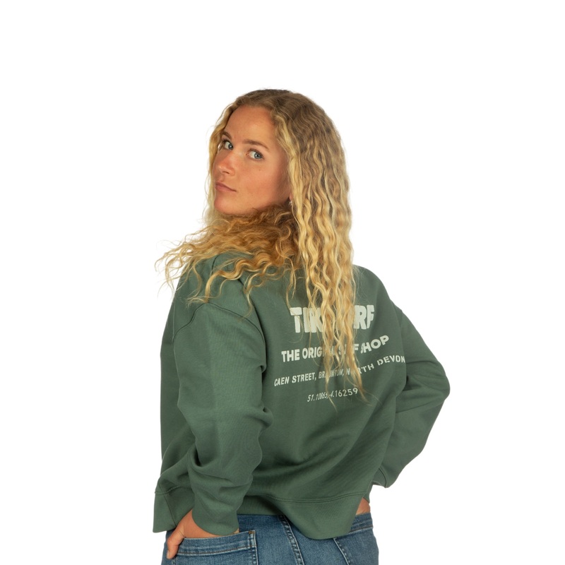 Tiki OG Surf Shop Womens Crew Green
