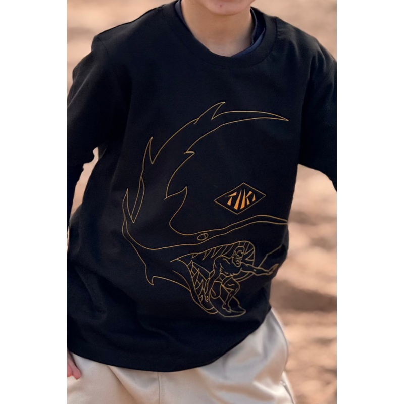 Tiki Shark Mini T-Shirt Black
