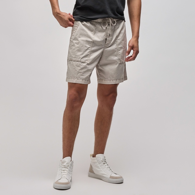 Cotton Poplin Cargo Short - Salt Pigment