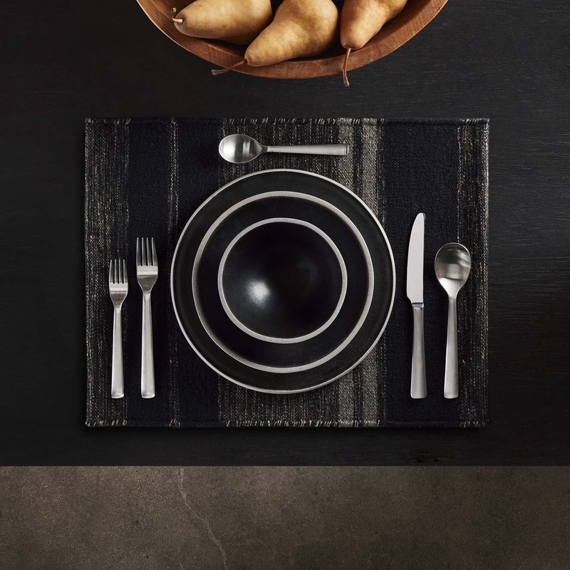 Wool Multi Stripe Placemat - Black Marle/Black/Flint