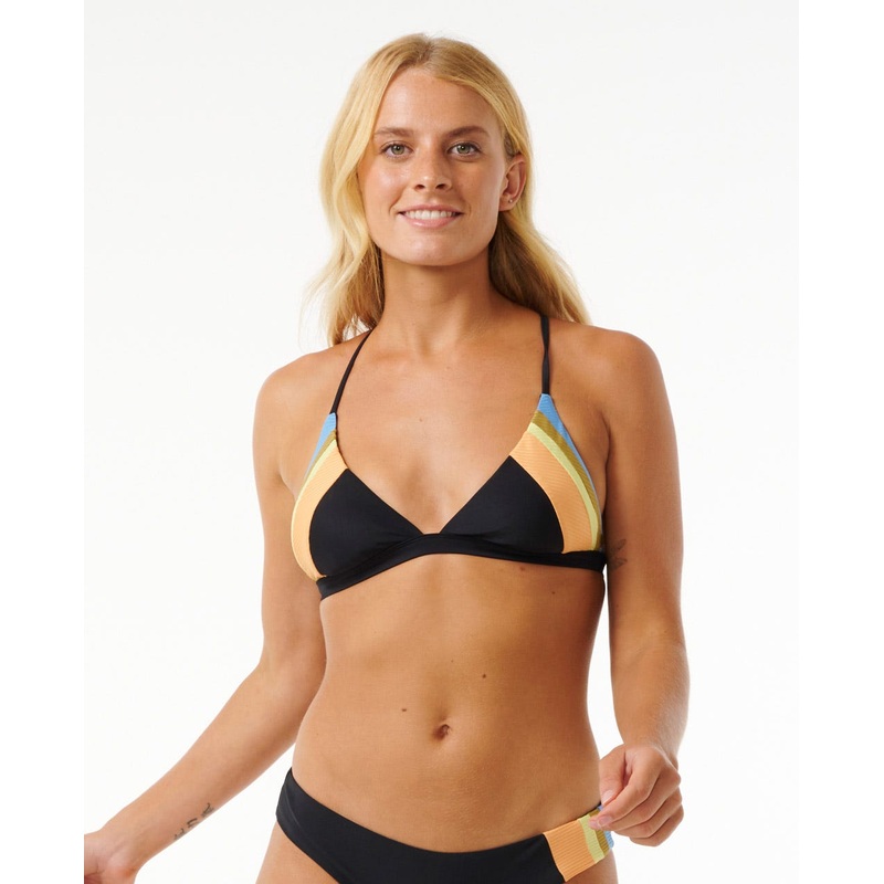 Rip Curl Tide Revival Crossback Tri Top-Black