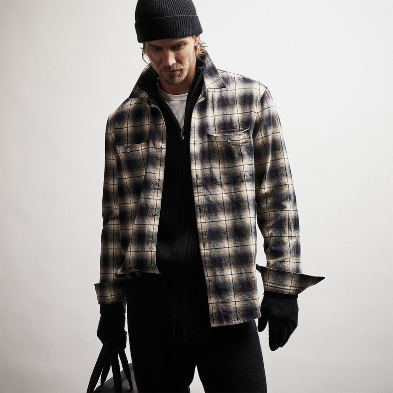 Plaid Flannel Shirt - Midnight