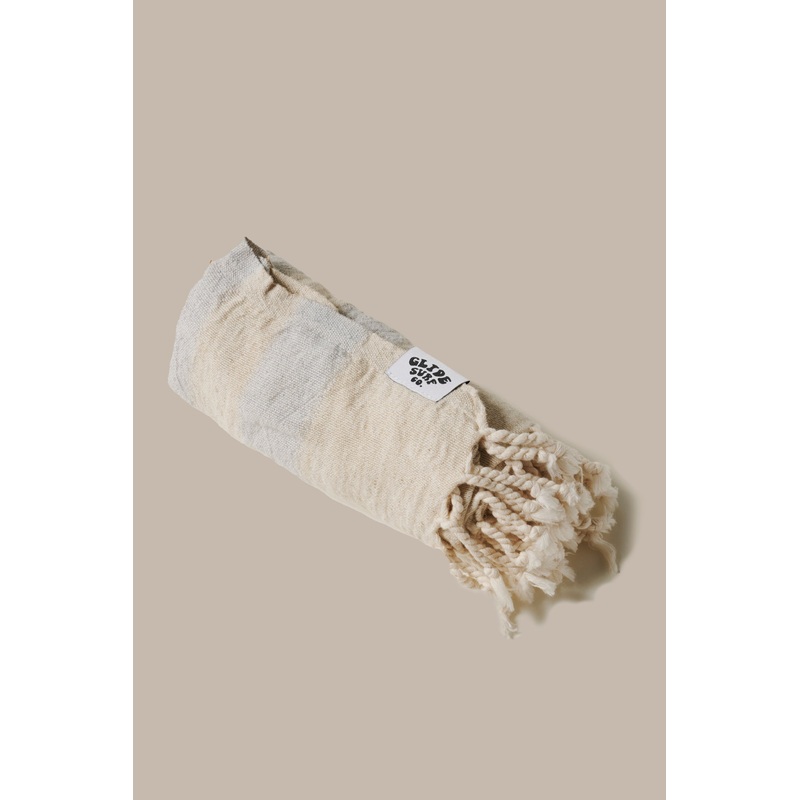 Glide Turkish Towel - Linen/Cotton Stripe
