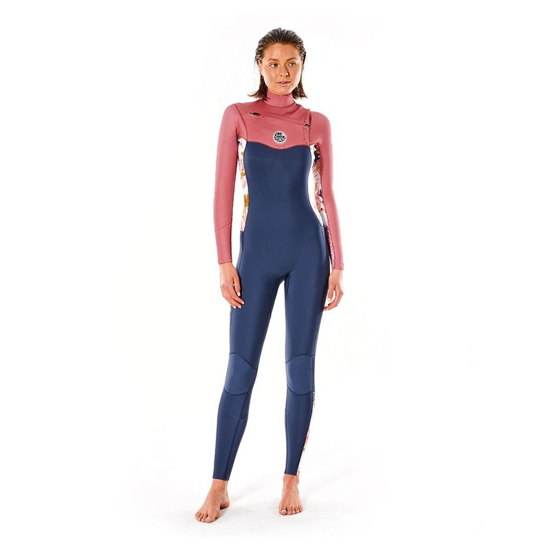 Rip Curl Women's Dawn Patrol 4/3mm Chest Zip Wetsuit - Slate Rose