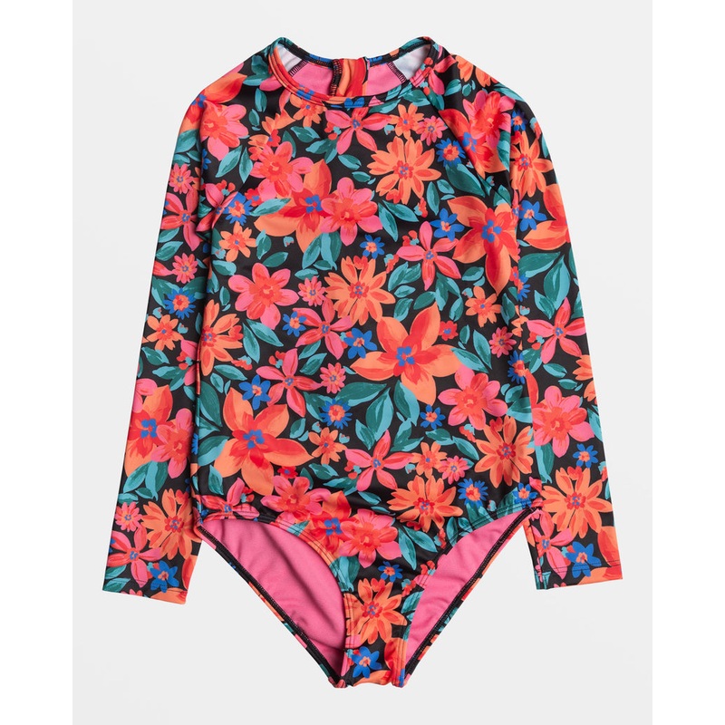 Roxy Girls Floral Fiesta L/S One Piece-Anthracite