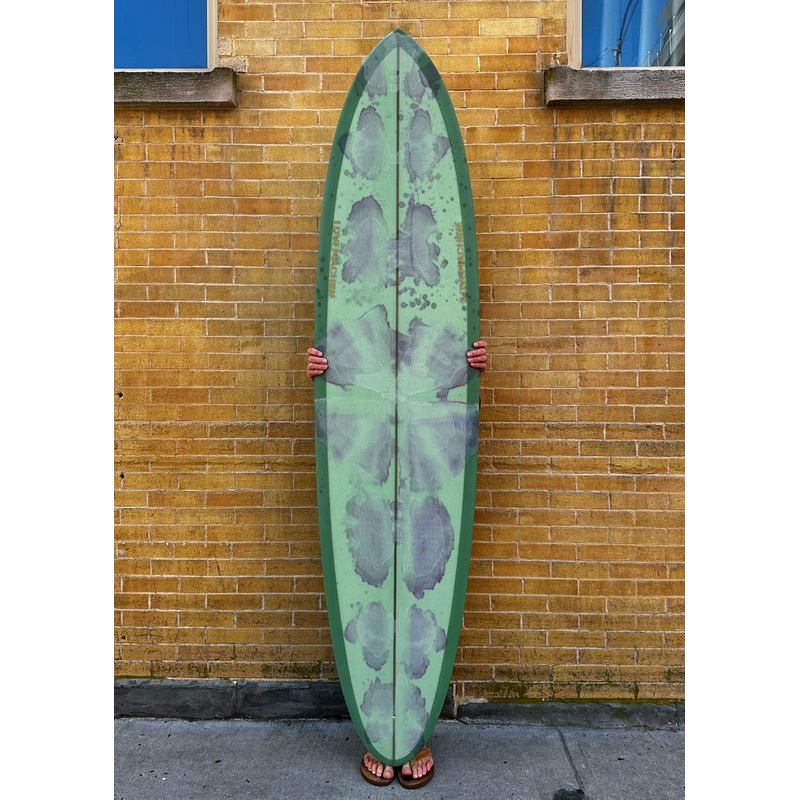 7'7" Lovemachine Surfboards EveningStar - Green Abstract