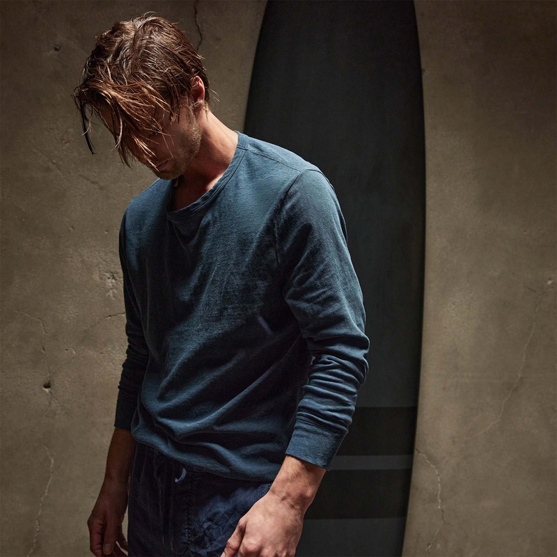 Slub Jersey Long Sleeve Crew - Imperial Pigment