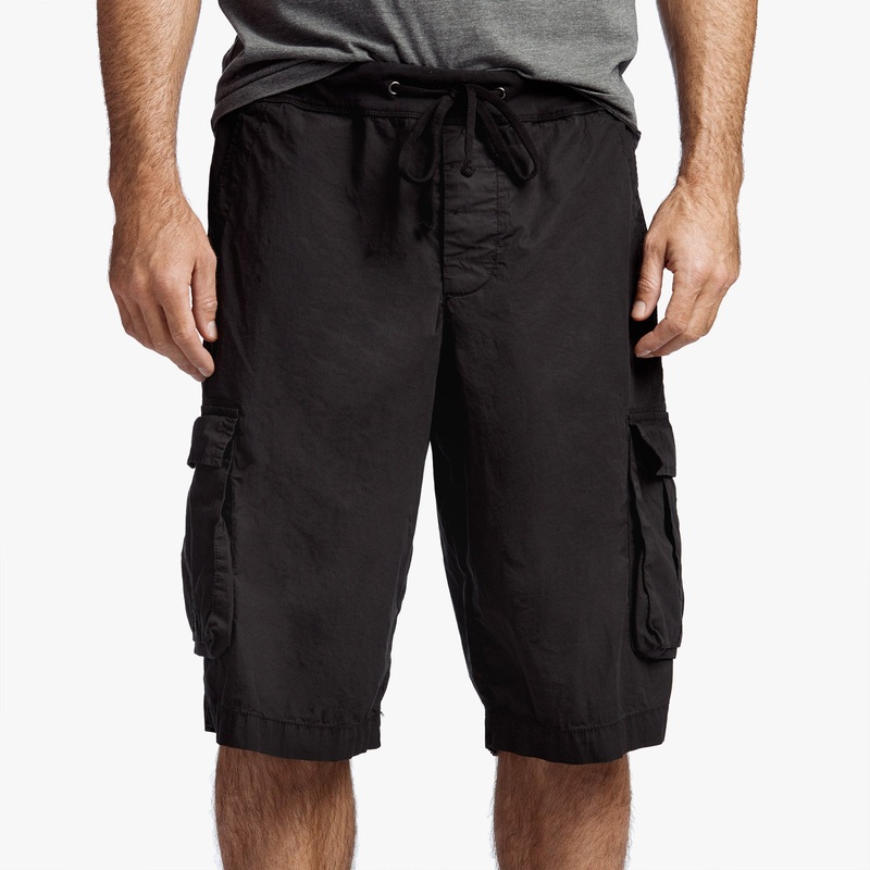 Stretch Poplin Cargo Short - Black