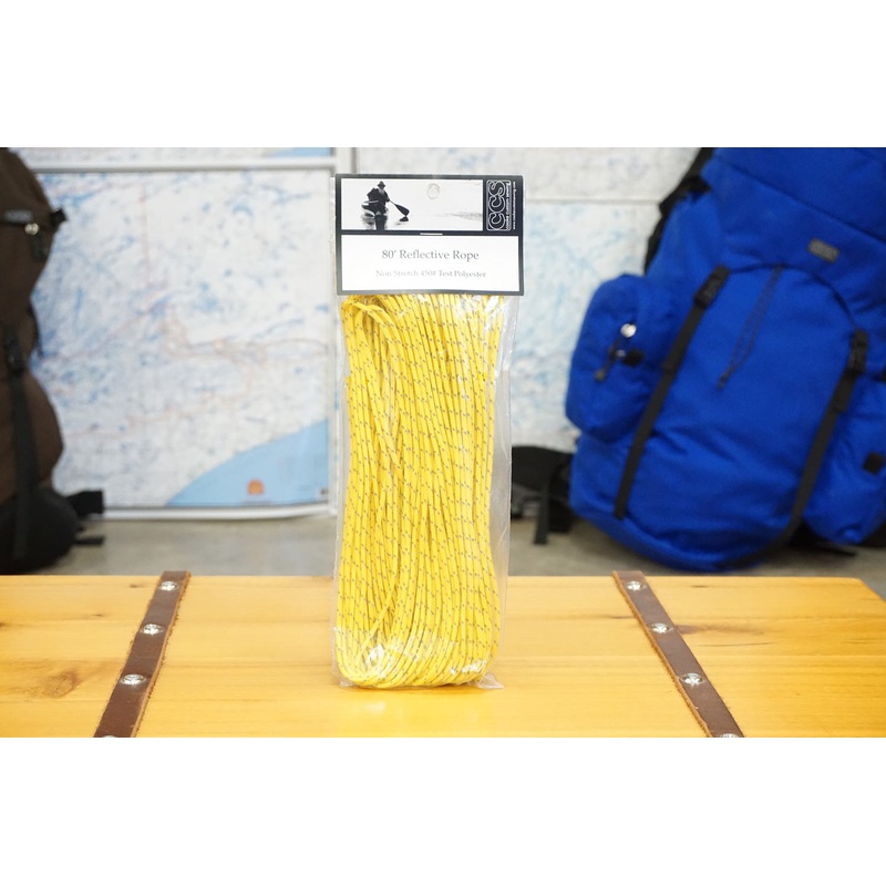 80ft Yellow 1/8" Polyester Reflective Rope