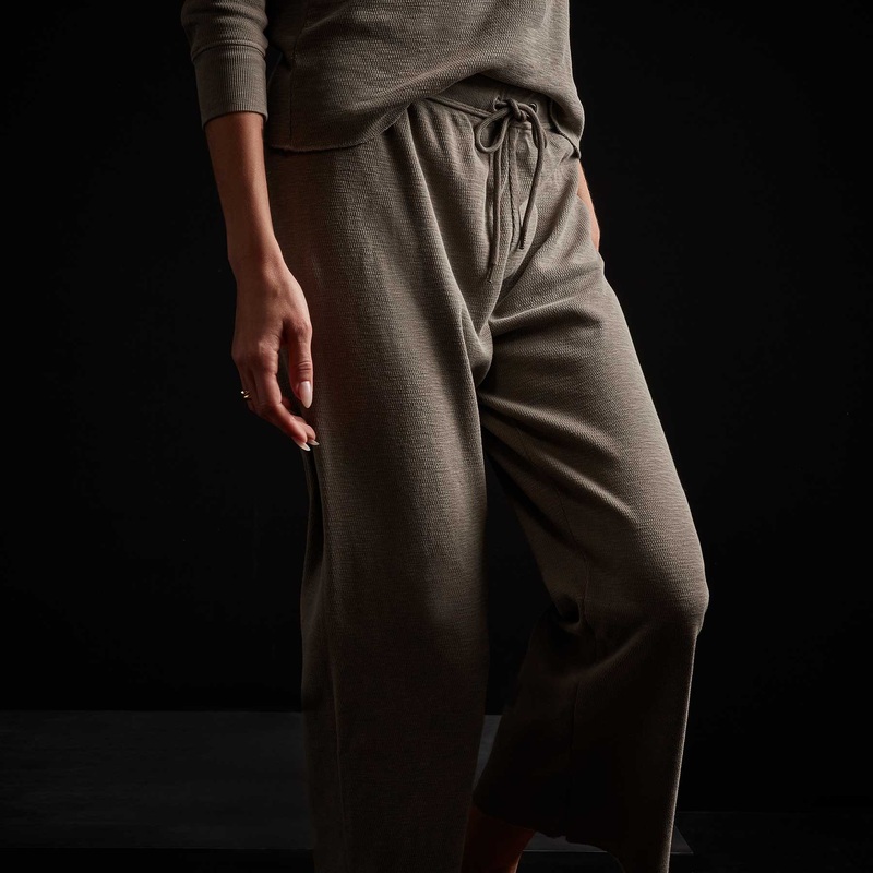 Thermal Knit Crop Sweatpant - Greystone Pigment