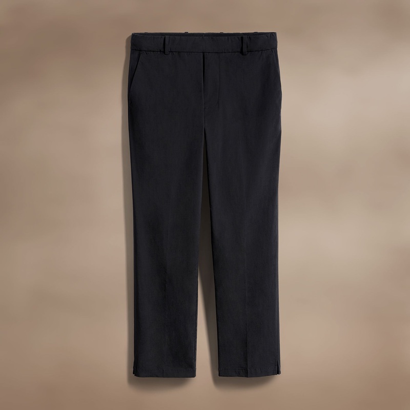 Cotton Poplin Trouser - Black
