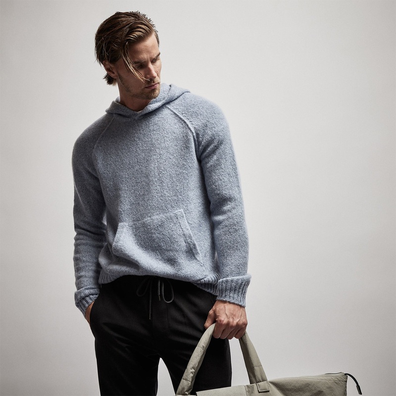 Mid Gauge Cashmere Hoodie - Atlantic