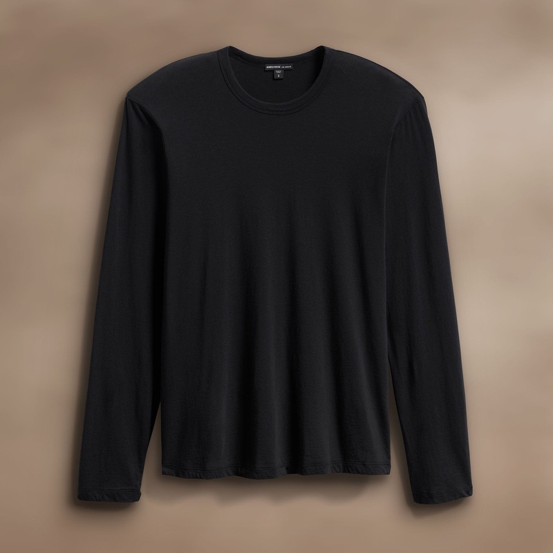 Luxe Lotus Jersey Crew - Black