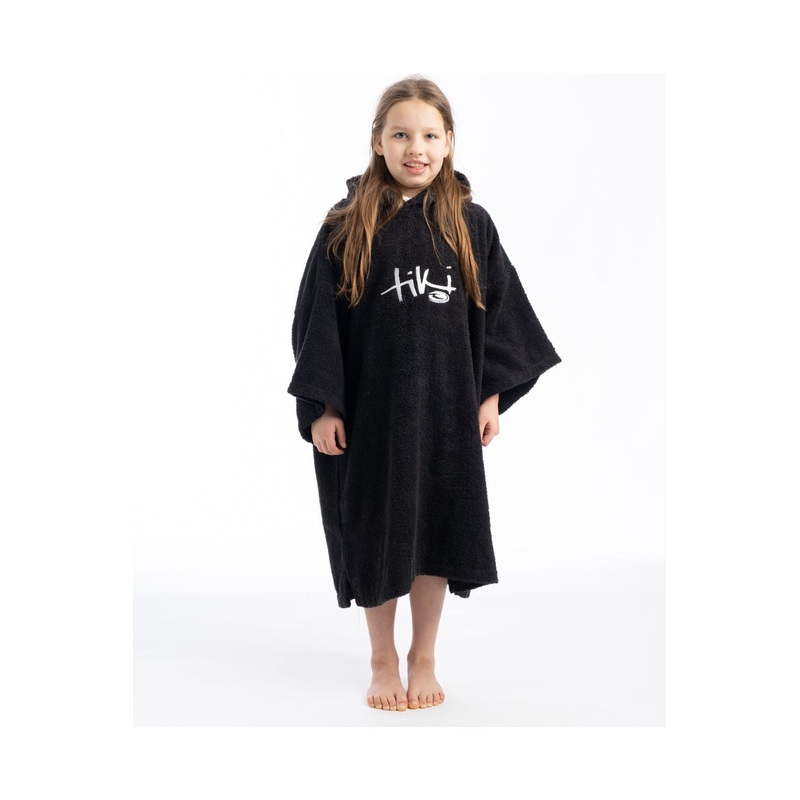 Tiki Junior Hooded Change Robe Black