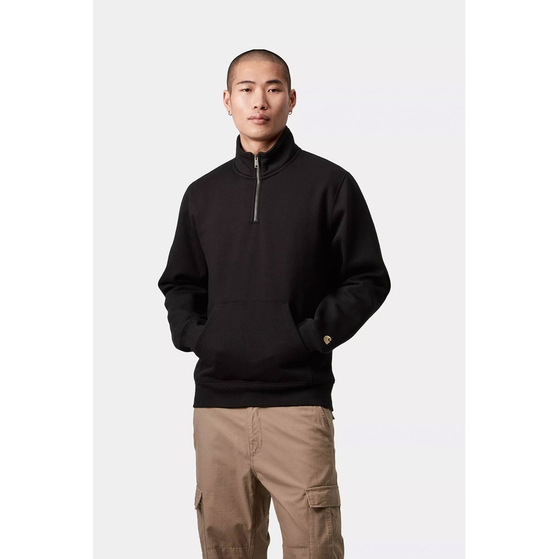 CARHARTT WIP - CHASE NECK ZIP SWEAT - BLACK
