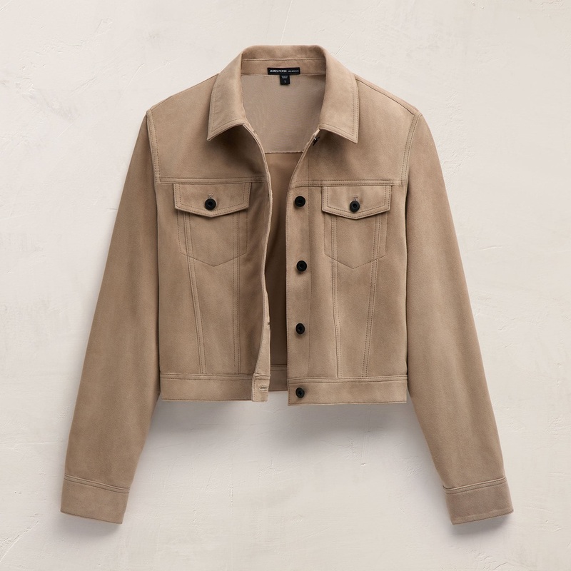 Suede Shrunken Jacket - Grout