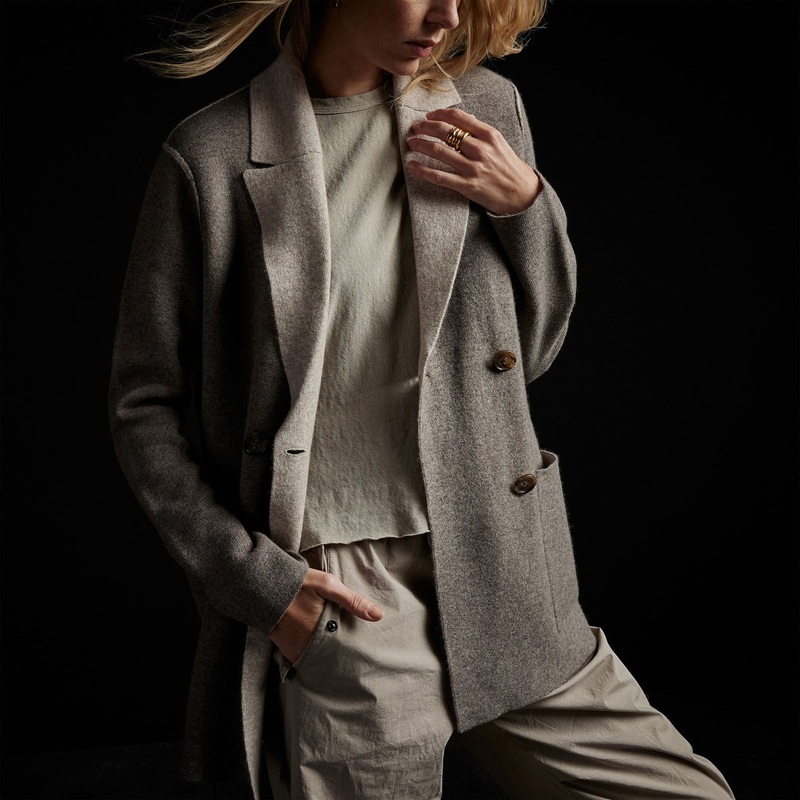 Montecito Sweater Jacket - Cement/Stone
