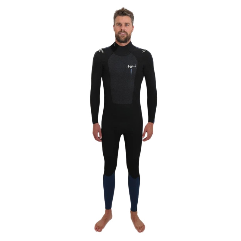 Tiki Mens Tech 4/3 GBS Wetsuit - Back Zip - Black/Blue