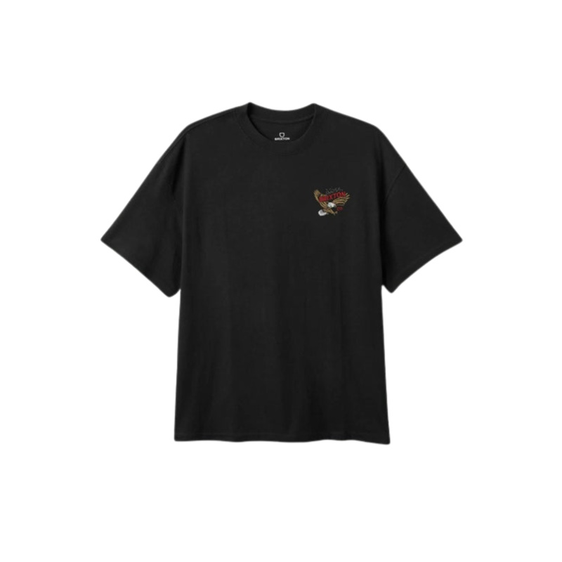 Brixton Keller Short Sleeve Standard T-Shirt Black Worn Wash