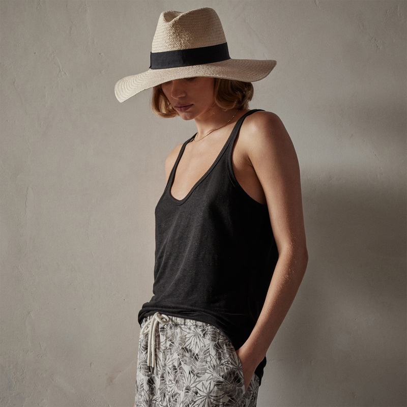 Linen Jersey Tank - Black