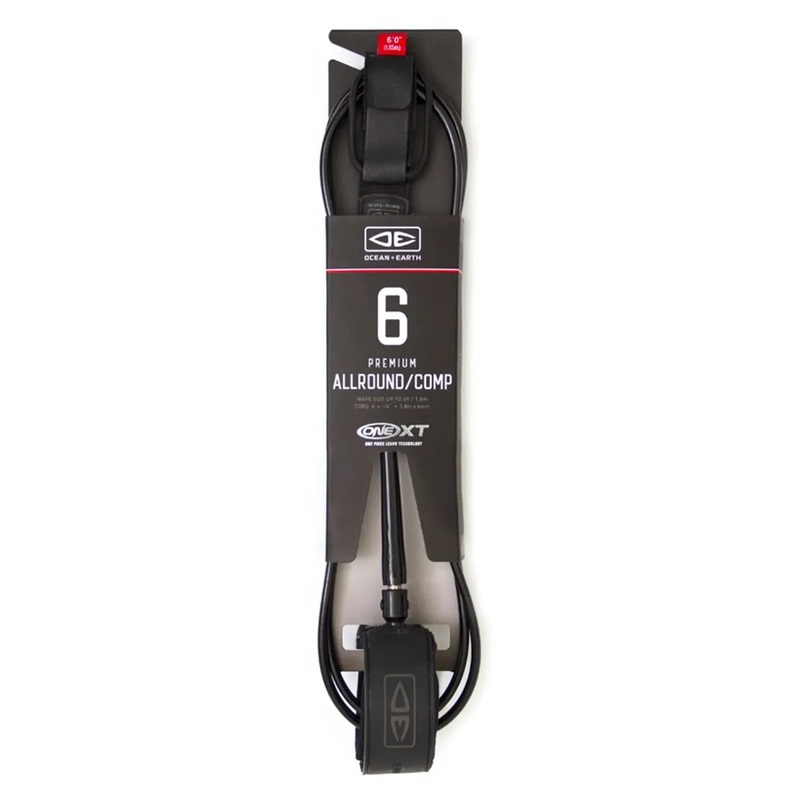 Ocean And Earth All Round Comp One-XT Leash - 6ft Black