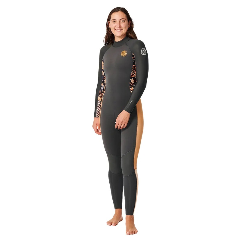 Rip Curl Women's Dawn Patrol 4/3 Back Zip - Charcoal
